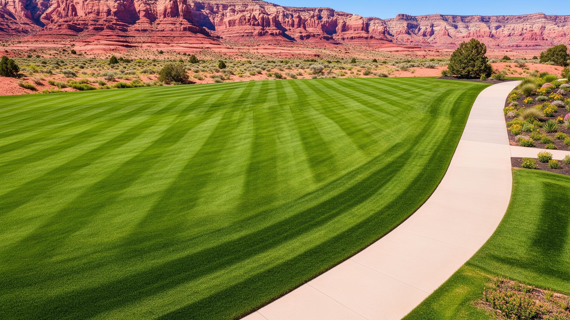 Perfectly manicured lawn in Southern Utah